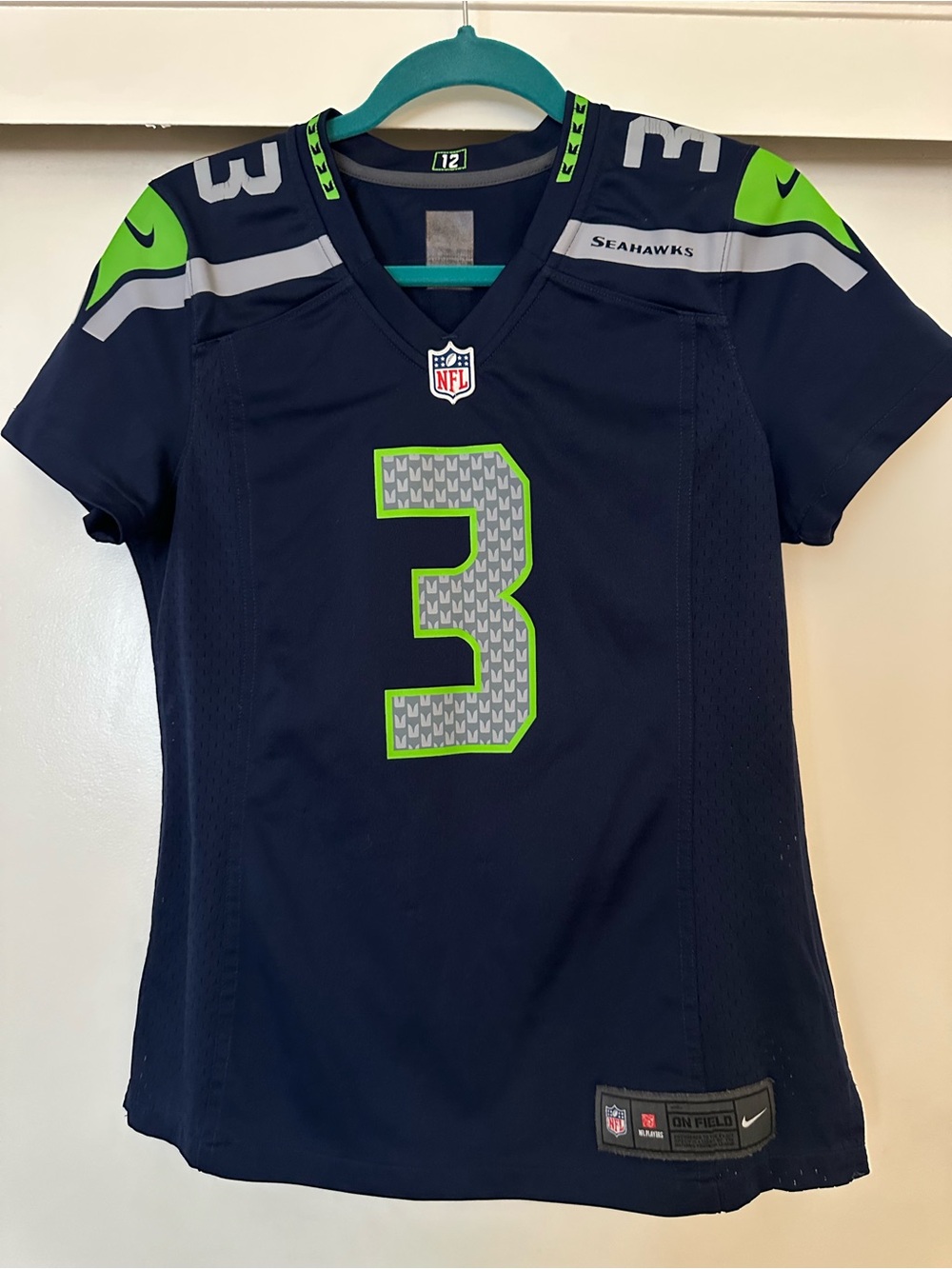 Nike Women's Seahawks #3 Navy & Green Football Jersey